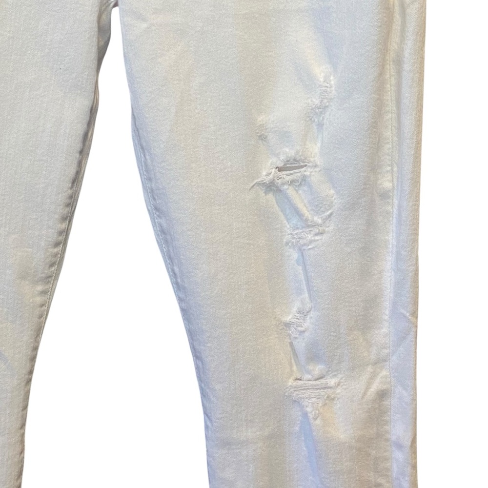7 For All Mankind High Waist Ankle White Distressed Skinny Jeans Womens Size 32 - Picture 7 of 16